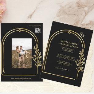 Convite Casamento de Arch Código QR Casamento Floral M