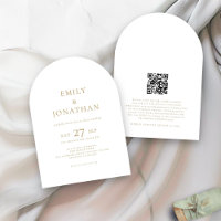 Casamento de Arch de Código QR de Texto Dourado Mi