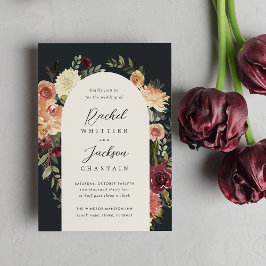 Convite Casamento de Arco Floral Rustic Bloom Watercolor
