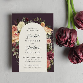 Convite Casamento de Arco Floral Rustic Bloom Watercolor