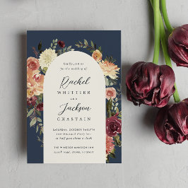 Convite Casamento de Arco Floral Rustic Bloom Watercolor