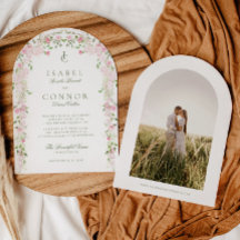 Casamento de Arco Floral Verde Cor-de-Rosa Suave