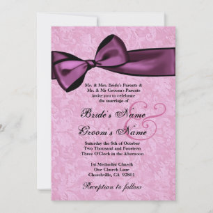 Convite Casamento de Arco Magenta e Damask Rosa