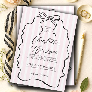 Convite Casamento de Arco Pinstripe Whimsical