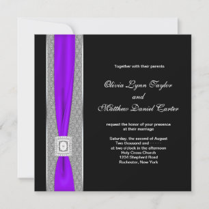 Convite Casamento de Arco Roxo Preto