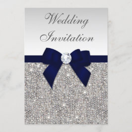 Convite Casamento de Arcos de Marinho de Ouros Faux Silver