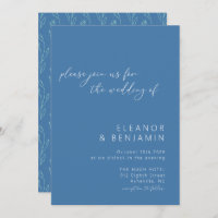 Casamento de Arte Azul com Linha Floral Moderna Bo