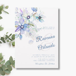Convite Casamento de Arte Botânica Floral Pastel de Invern