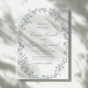 Convite Casamento de Arte de Linha Fina de Rosas Florais A