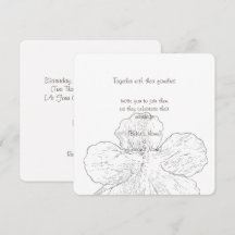 Casamento de Arte de Linha Floral Preta e Branca A