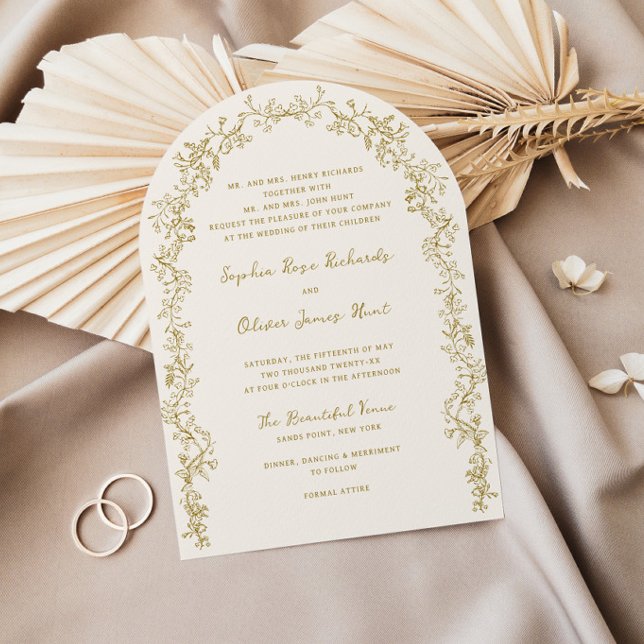 Convite Casamento de Arte Floral Rustic Vintage (Criador carregado)