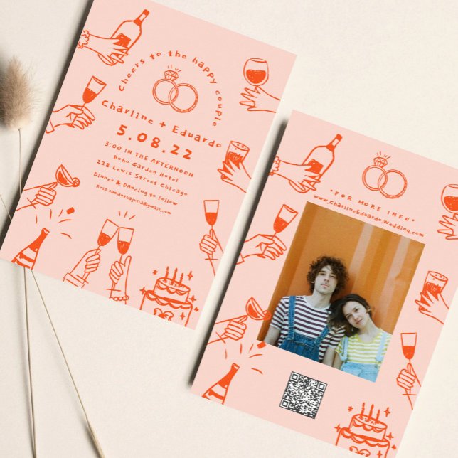 Convite Casamento de Arte Retroativa (Criador carregado)