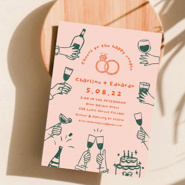 Convite Casamento de Arte Retroativa (Criador carregado)