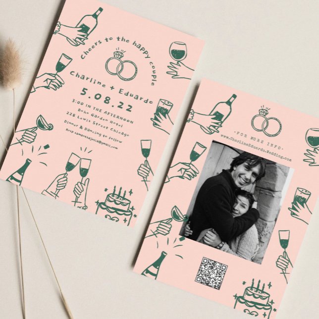 Convite Casamento de Arte Retroativa (Criador carregado)