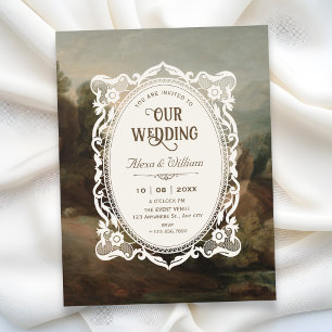 Convite Casamento de arte vintage