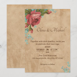 Convite Casamento de Artesanato de Papel Vintage