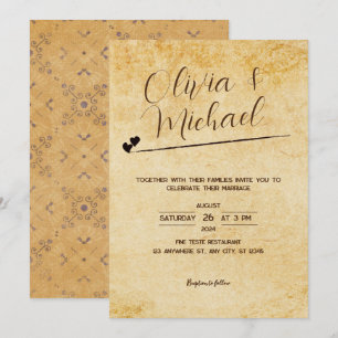 Convite Casamento de Artesanato de Papel Vintage