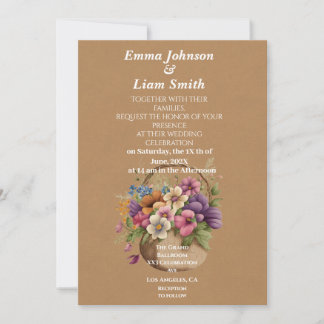 Convite Casamento de artesanatos e flores