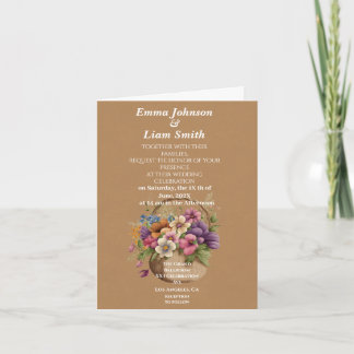 Convite Casamento de artesanatos e flores