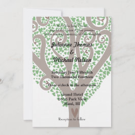 Convite Casamento de Árvore de Corações