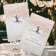 Casamento de Árvore de Folha de Coração Rosa Pálid