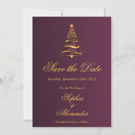 Convite Casamento de Árvore de Natal da Chic Elegant Salve