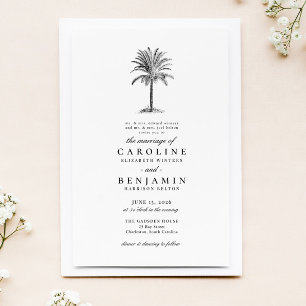 Convite Casamento de Árvore de Vintage Tropical Elegante