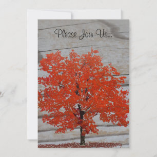 Convite Casamento de Árvore Fall com Barnwood 2
