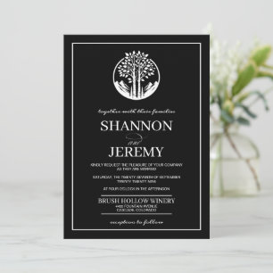 Convite Casamento de Árvore Negra Aspen