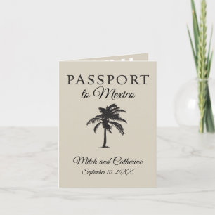 Convite Casamento de Árvore Passaporte do México Los Cabos
