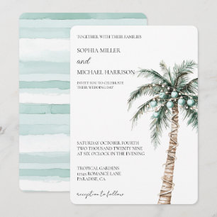 Convite Casamento de Árvore Tropical de inverno de Natal