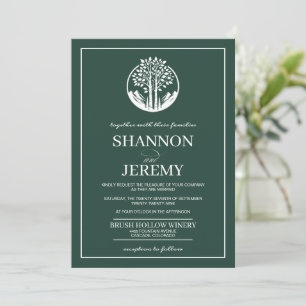 Convite Casamento de Árvore Verde Aspen