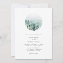 Convite Casamento de Árvores Evergreen Evergreen