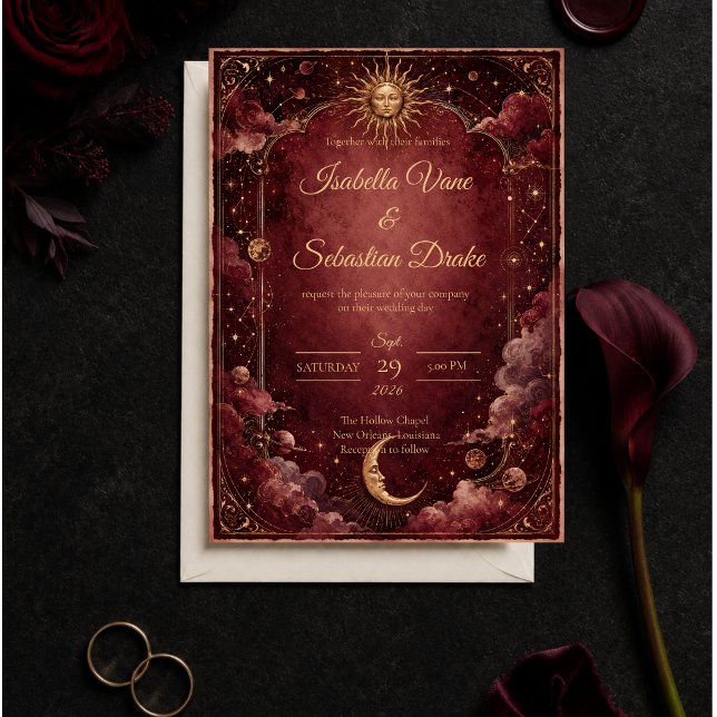 Convite Casamento de Astrologia Celestial Temperamental (Criador carregado)