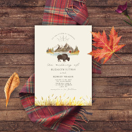 Convite Casamento de Autumn Montanhas Buffalo Bison