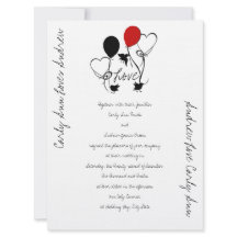 Casamento de aves, balões e coração