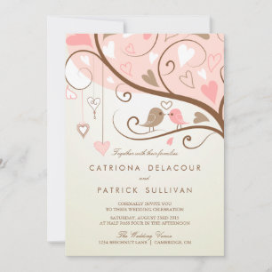 Convite Casamento de aves brancas