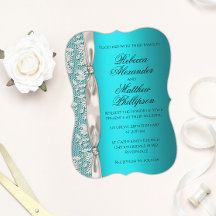 Casamento de Azar Branco e Satin Ribbon Aqua