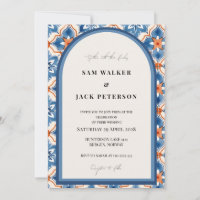 Casamento de Azulejo Marroquino Branco Vermelho e 