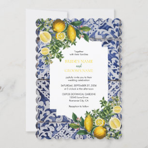Convite Casamento de Azulejos portugueses com limões medit