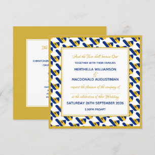 Convite Casamento de Bandeira Dourada de BARBADOS