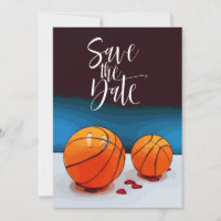 Casamento de basquetebol com amor em fundo azul