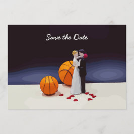 Convite Casamento de Basquetebol Salvar a Data com noiva n