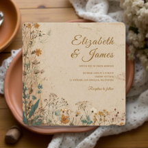 Casamento de Beige Border Rustic Boho Wildflower