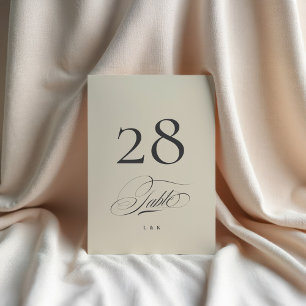 Convite Casamento de Beige Carvões 5 x 7 Número de Tabela