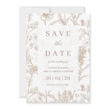Casamento de Beige Chinoiserie Wildflower Salvar D