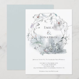 Convite Casamento de Berries de Folhagem de inverno