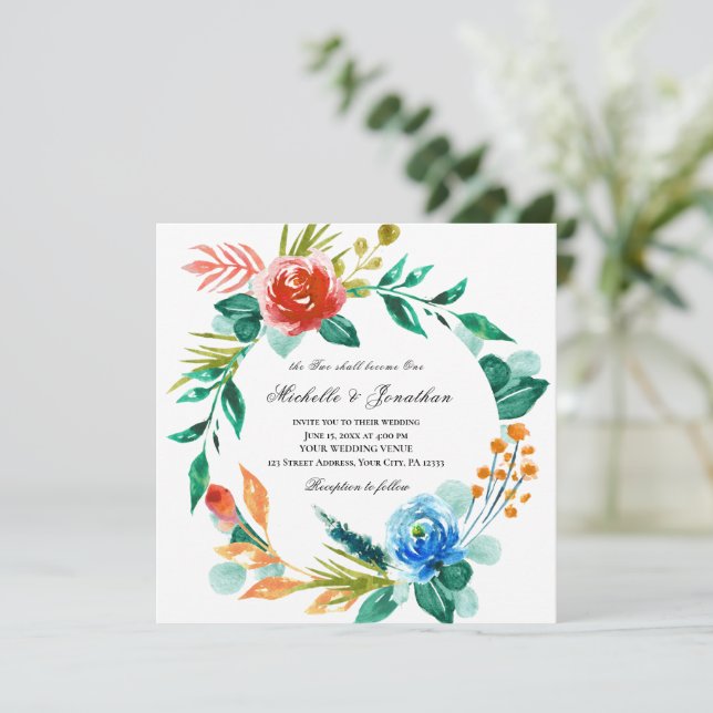 Convite Casamento de Bíblia Cristã, Fretada por Vermelhidã (Em pé/Frente)