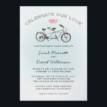 Convite Casamento de Bicicleta Blue Tandem<br><div class="desc">Este convite para o casamento de bicicleta querido do The Spotted Olive™ apresenta uma bicicleta tandem com dois corações doces e as palavras "Celebrar Nosso Amor" em uma fonte divertida em um fundo azul claro. Copyright 2013-Presente | A oliva picada™ | Todos os Direitos Reservados</div>