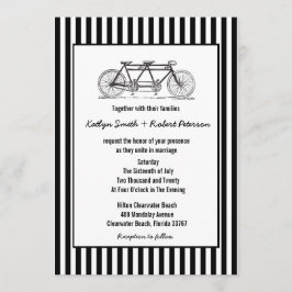 Convite Casamento de Bicicleta Rustic Retro Tandem